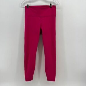 Fabletics PowerHold High Waisted Compression Leggings Pink Womens Small Magenta